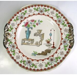 Spode Copeland Canton cake serving plate antique 1877 English earthenware